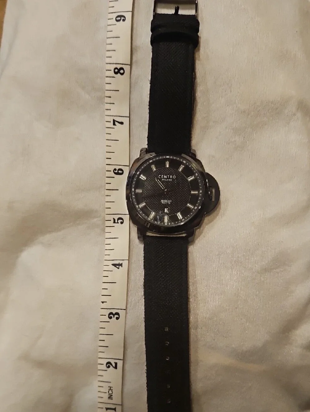 Milano Men's Black Dial Watch with Silver Accents